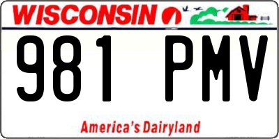 WI license plate 981PMV