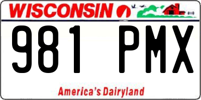 WI license plate 981PMX