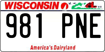 WI license plate 981PNE
