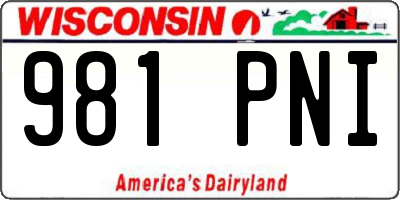 WI license plate 981PNI
