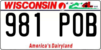 WI license plate 981POB