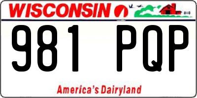 WI license plate 981PQP
