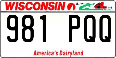 WI license plate 981PQQ