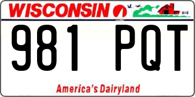 WI license plate 981PQT