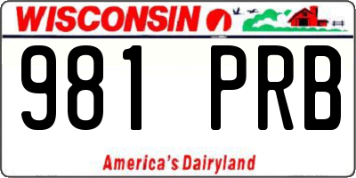 WI license plate 981PRB