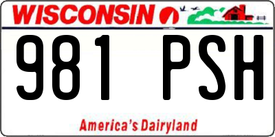 WI license plate 981PSH