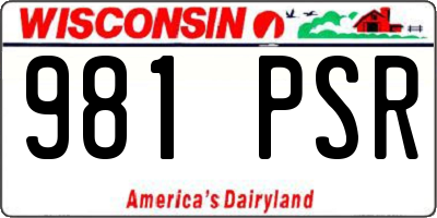 WI license plate 981PSR