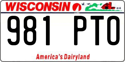 WI license plate 981PTO