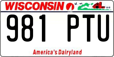 WI license plate 981PTU