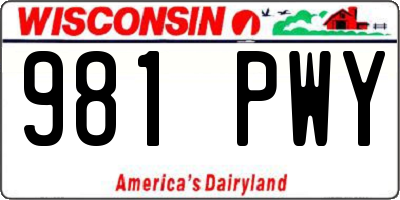 WI license plate 981PWY