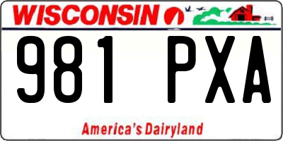 WI license plate 981PXA
