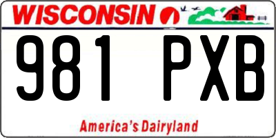 WI license plate 981PXB