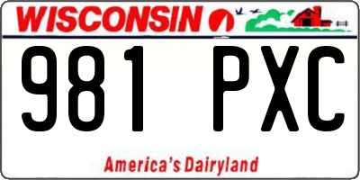 WI license plate 981PXC