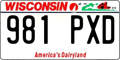 WI license plate 981PXD