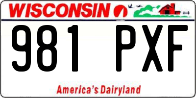 WI license plate 981PXF