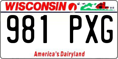 WI license plate 981PXG