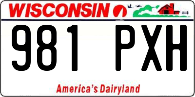 WI license plate 981PXH