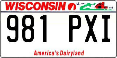WI license plate 981PXI
