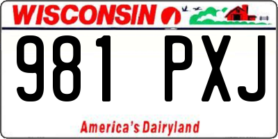 WI license plate 981PXJ