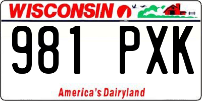 WI license plate 981PXK