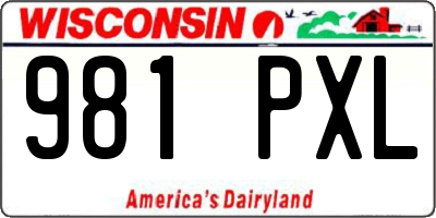 WI license plate 981PXL