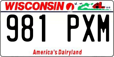 WI license plate 981PXM