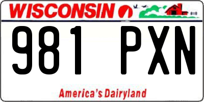 WI license plate 981PXN