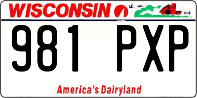 WI license plate 981PXP