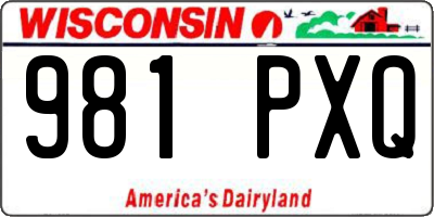WI license plate 981PXQ