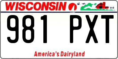 WI license plate 981PXT