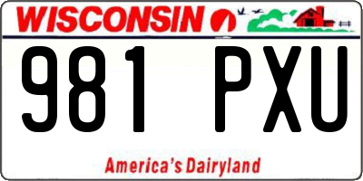 WI license plate 981PXU