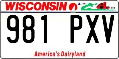 WI license plate 981PXV