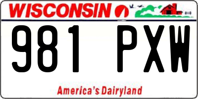 WI license plate 981PXW