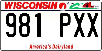 WI license plate 981PXX