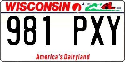 WI license plate 981PXY