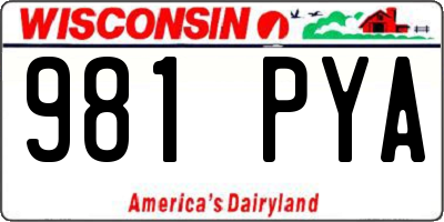 WI license plate 981PYA