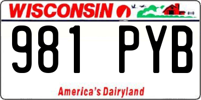 WI license plate 981PYB