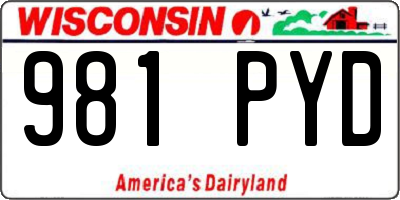 WI license plate 981PYD