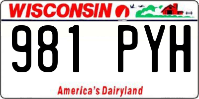 WI license plate 981PYH