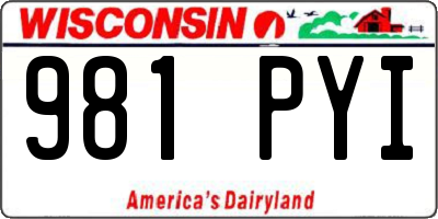WI license plate 981PYI