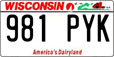 WI license plate 981PYK