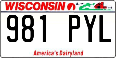 WI license plate 981PYL
