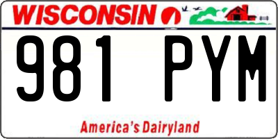 WI license plate 981PYM