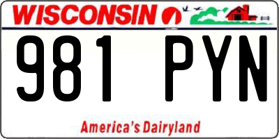 WI license plate 981PYN