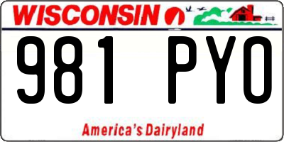 WI license plate 981PYO