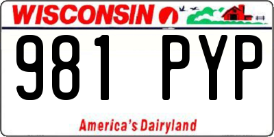 WI license plate 981PYP