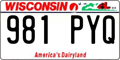 WI license plate 981PYQ