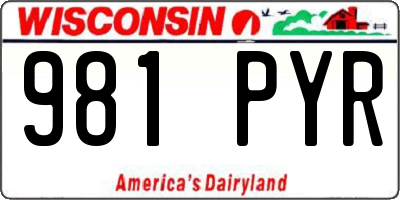WI license plate 981PYR
