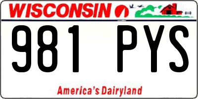 WI license plate 981PYS