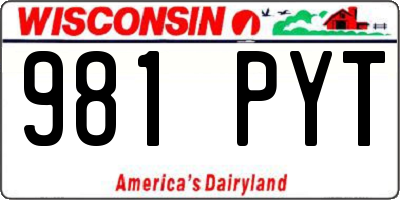 WI license plate 981PYT